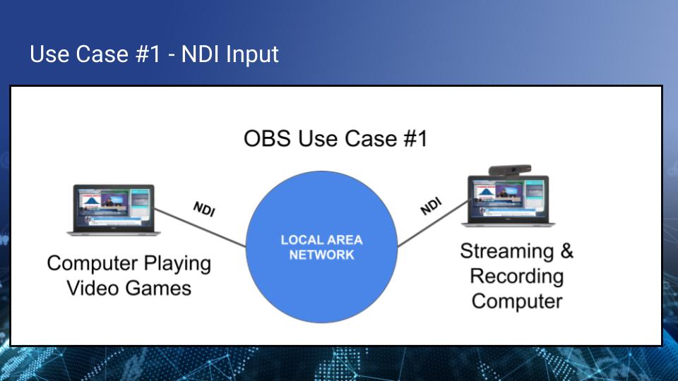 Two computers connected with NDI®.