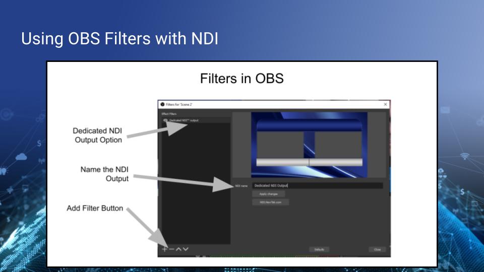 Using NDI filters in OBS