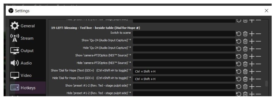 customizing OBS hotkeys