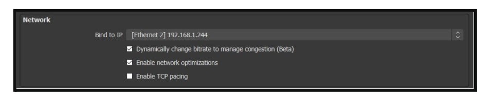 optimize OBS network settings