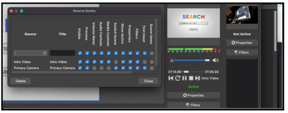 ptzoptics obs browser docks