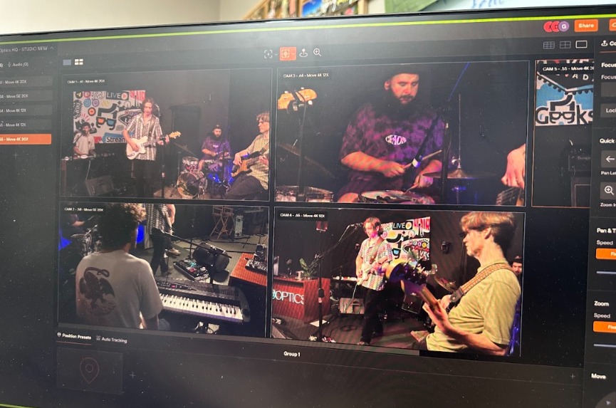 Multi-view layout for the live band production we streamed this week