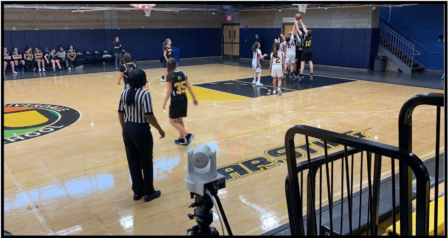 Basketball sports video system at the SAR High School.