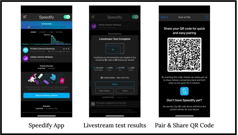 Speedify offers a bandwidth testing tool which provides suggestions on your live stream settings based on your available connectivity.